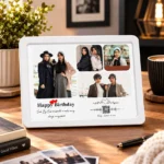قاب عکس دورگرد بارکددار طرح کلاژ